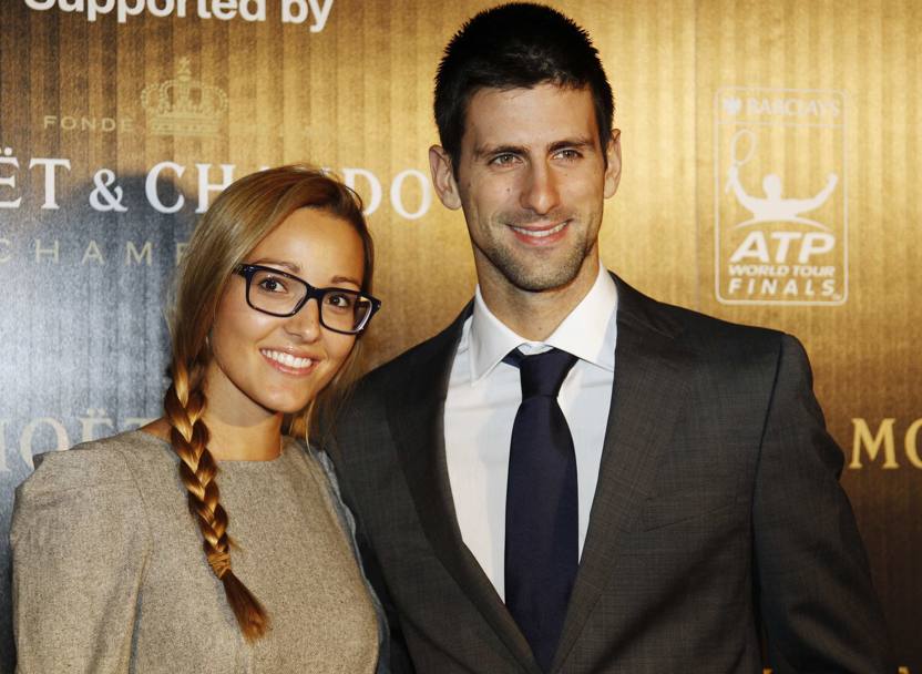 Novak Djokovic con Jelena Ristic al gala per il torneo Atp del 2011 (Reuters)